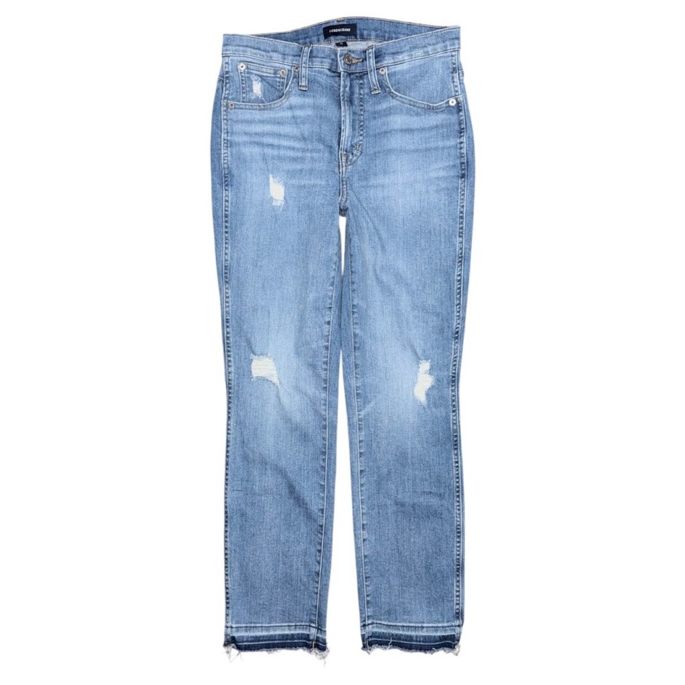 J.Crew Women’s Vintage Straight Eco Jeans Sz 27 High Rise Distressed Medium Wash